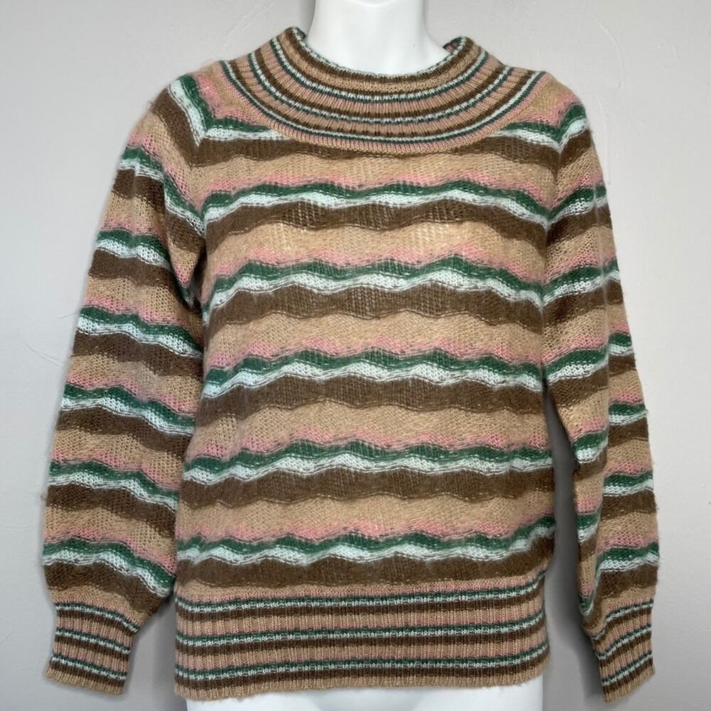 LEVIS Vintage Sweater Womens Size Small Zig Zag Striped Retro Twee Academia VTG